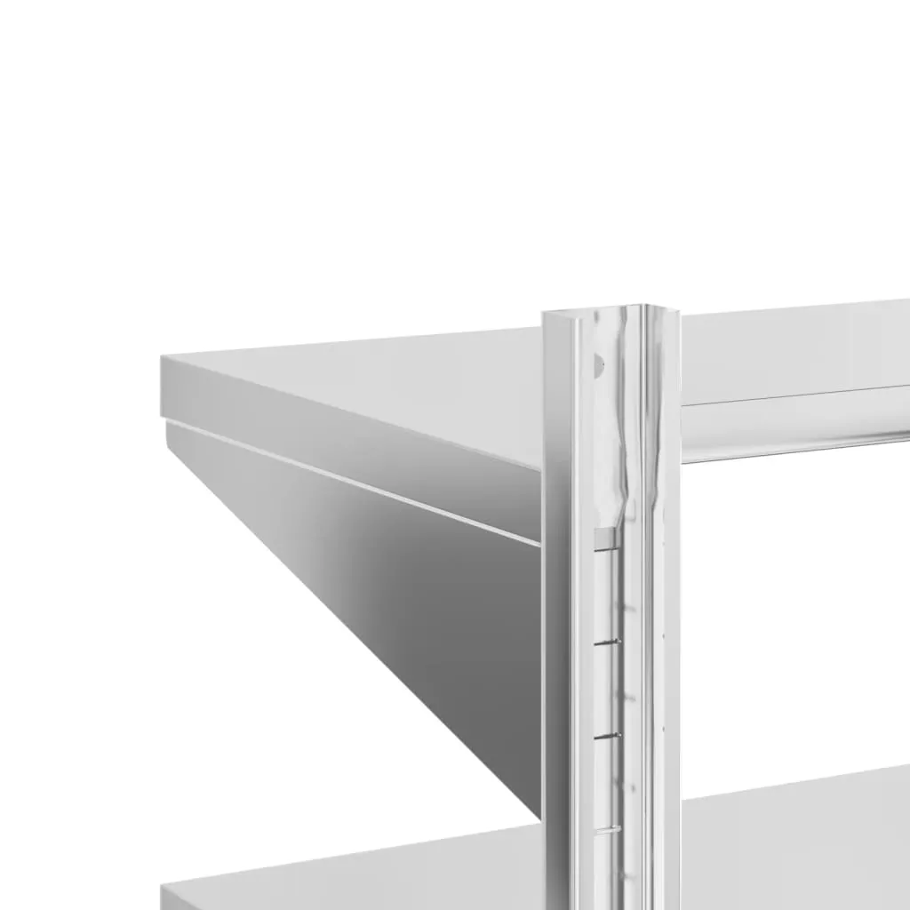 2-Tier Wall Shelf 50x40x60 cm Silver Stainless Steel