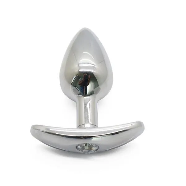 2.7" and 3.9" Stylish Jeweled Silver Plug