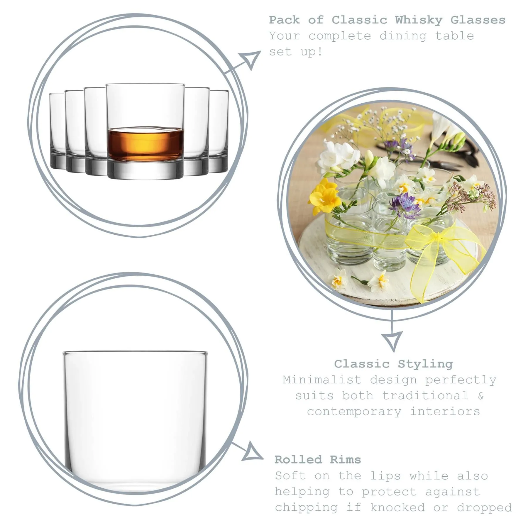 305ml Ada Whisky Glasses - Pack of Six - By LAV