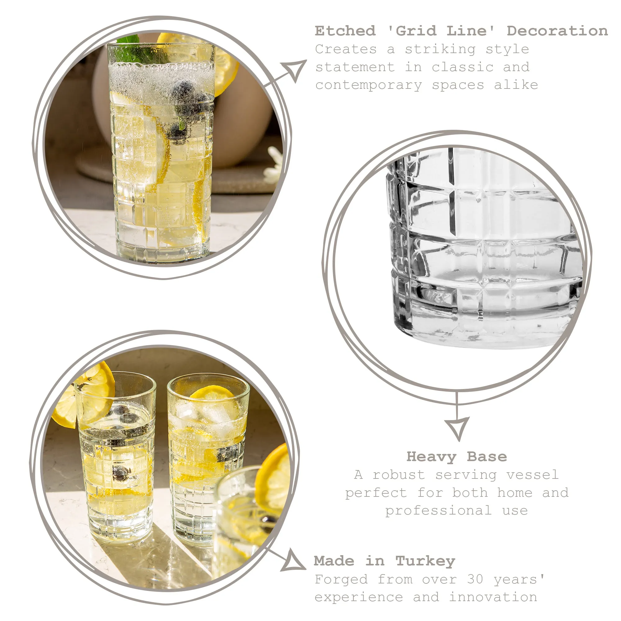 356ml Brit Highball Glasses - Pack of Six  - By LAV