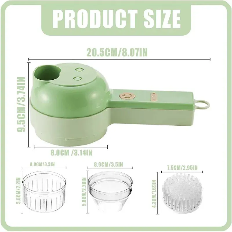 4 In 1 Handheld Electric Vegetable Cutter Multifunction Vegetable Fruit Slicer Upgrated