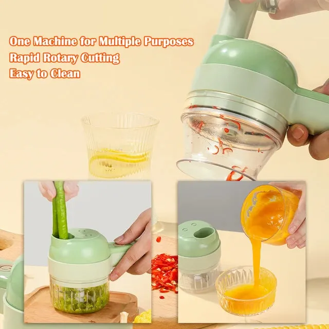 4 In 1 Handheld Electric Vegetable Cutter Multifunction Vegetable Fruit Slicer Upgrated