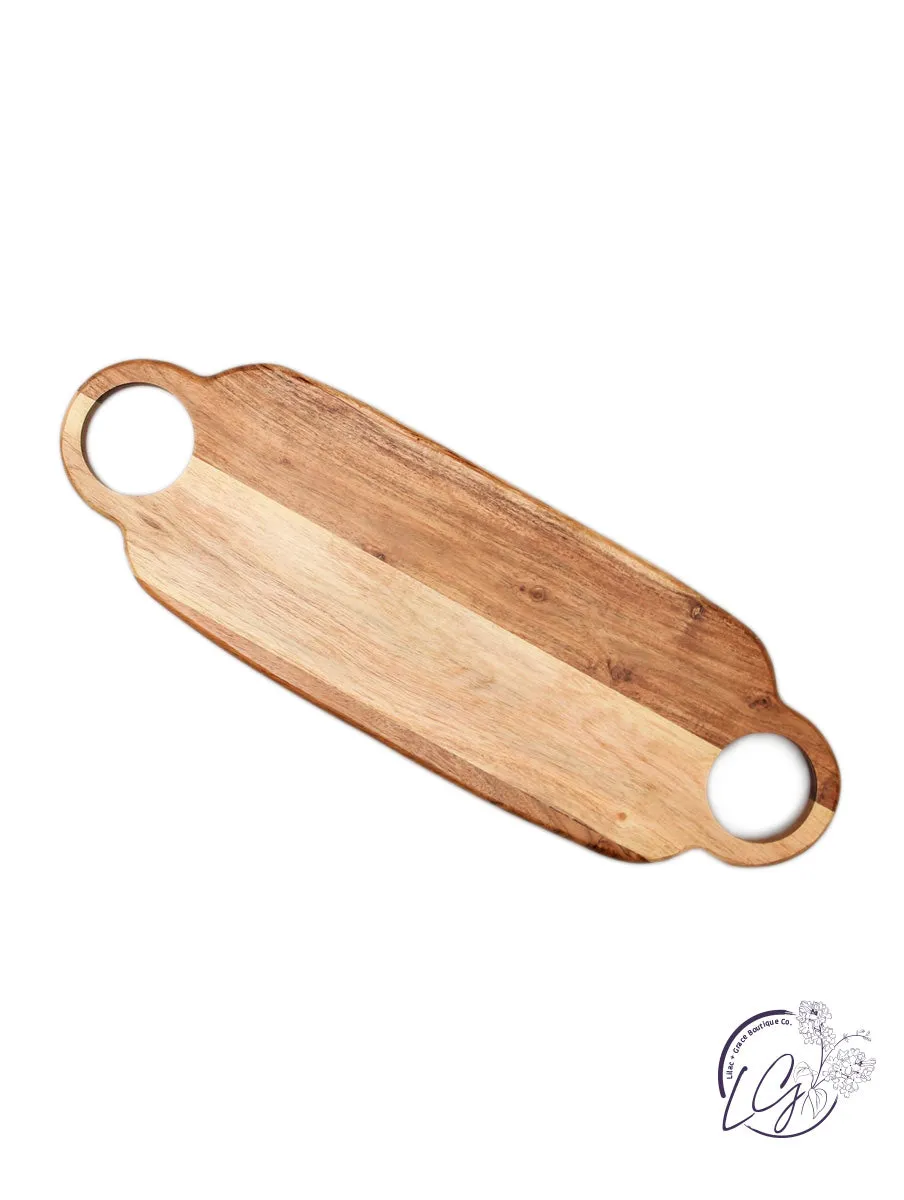 Acacia Wood Long Serving Board w/Handles