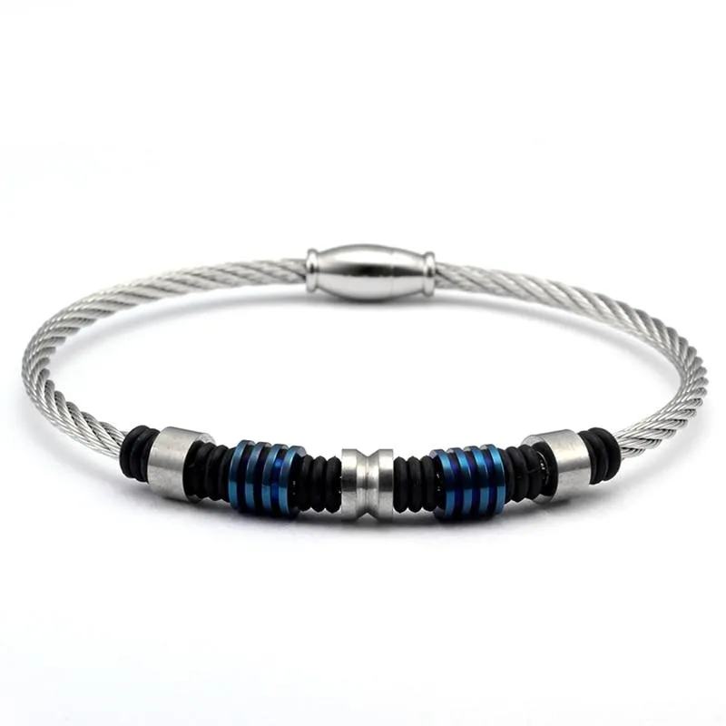 Anders Stainless Steel Charm Rope Bracelet