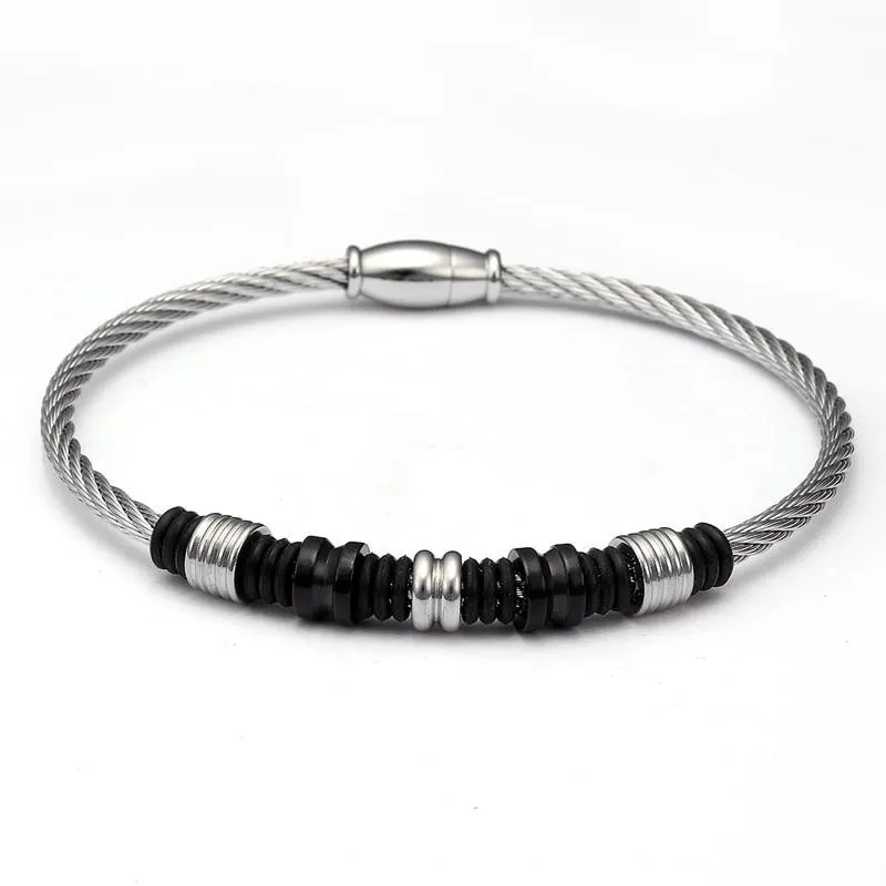 Anders Stainless Steel Charm Rope Bracelet