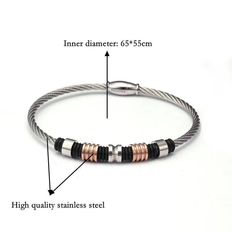 Anders Stainless Steel Charm Rope Bracelet