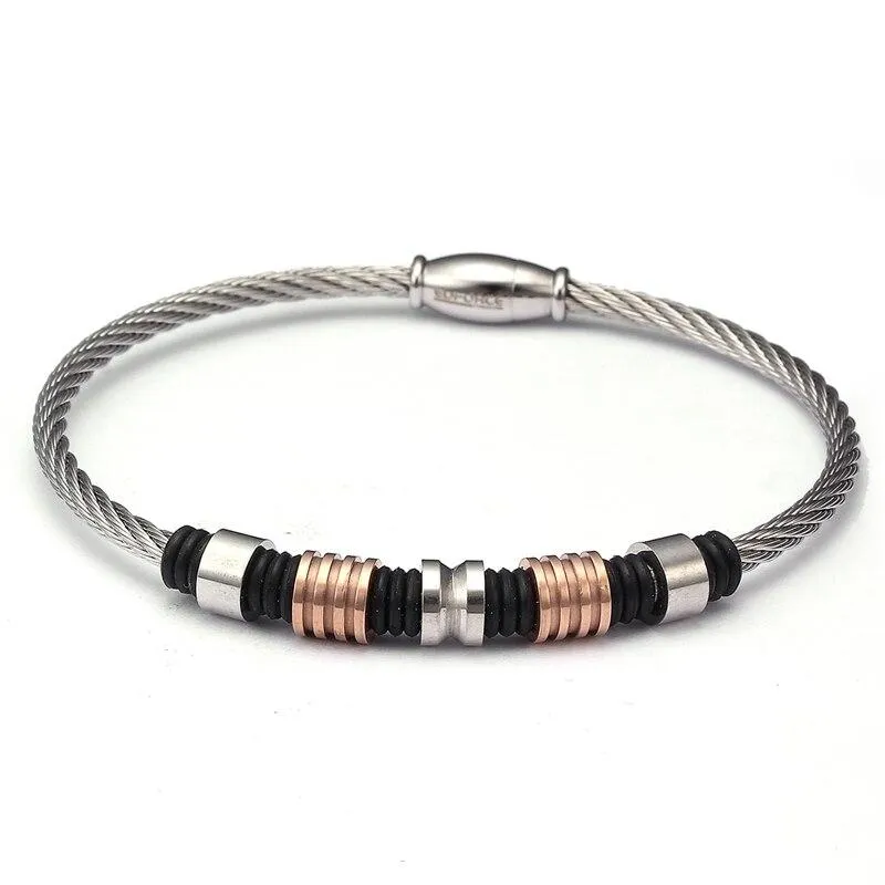 Anders Stainless Steel Charm Rope Bracelet