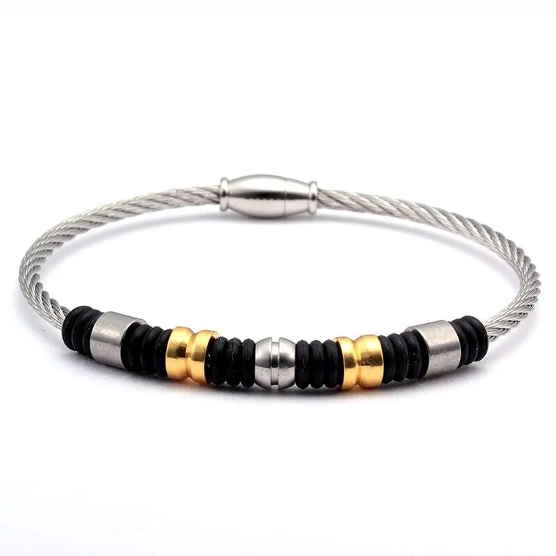 Anders Stainless Steel Charm Rope Bracelet