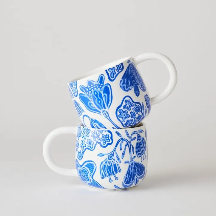 Angus & Celeste: Sunny Day Mugs Two Set Cobalt Garden