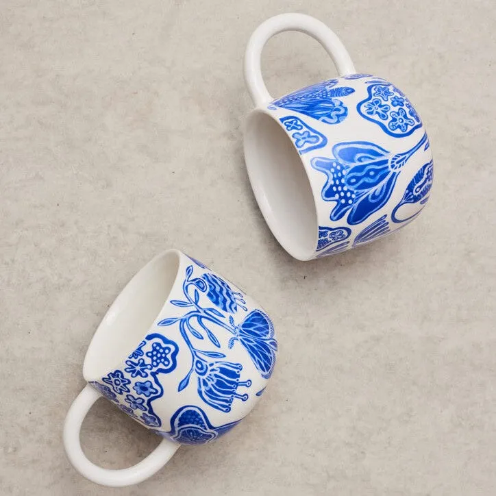 Angus & Celeste: Sunny Day Mugs Two Set Cobalt Garden