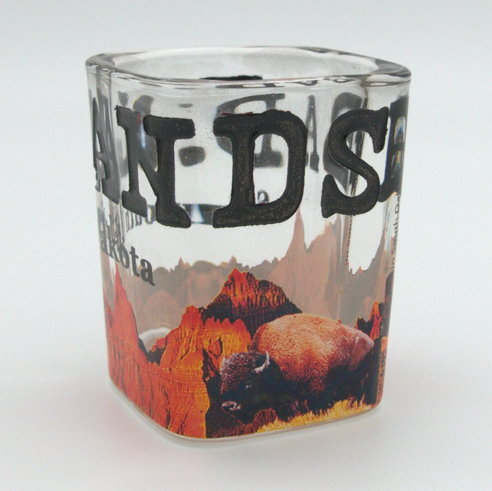 Badlands Etched Shot Glass