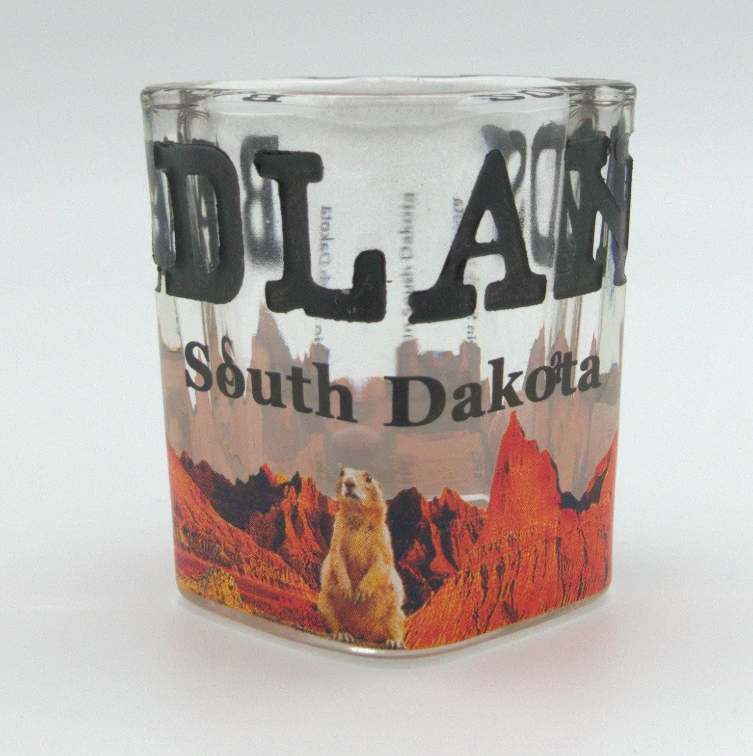 Badlands Etched Shot Glass