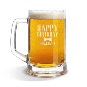 Bow Tie Glass Beer Mug