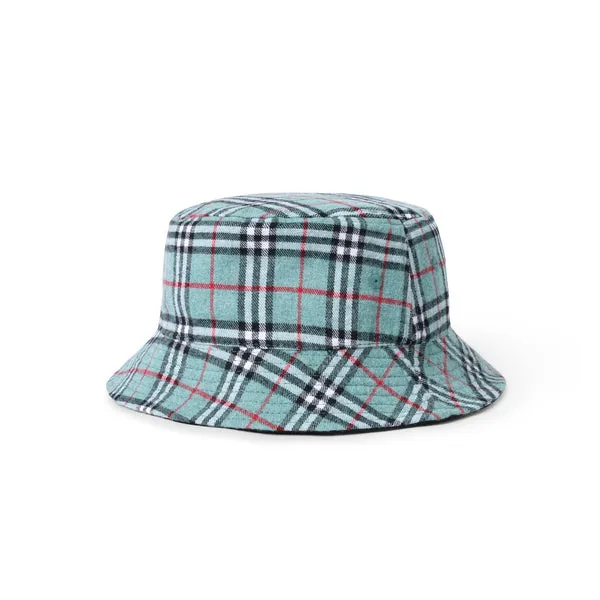 Butter Goods Plaid Reversible Bucket Hat - Ice / Black