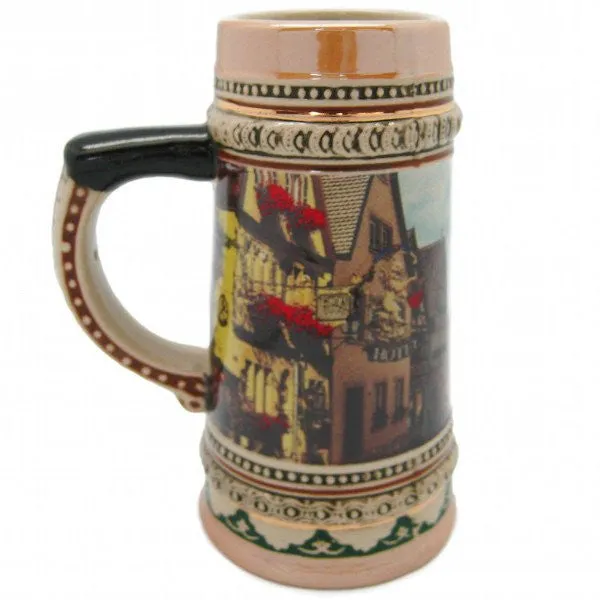 Ceramic Beer Stein German Village Scene