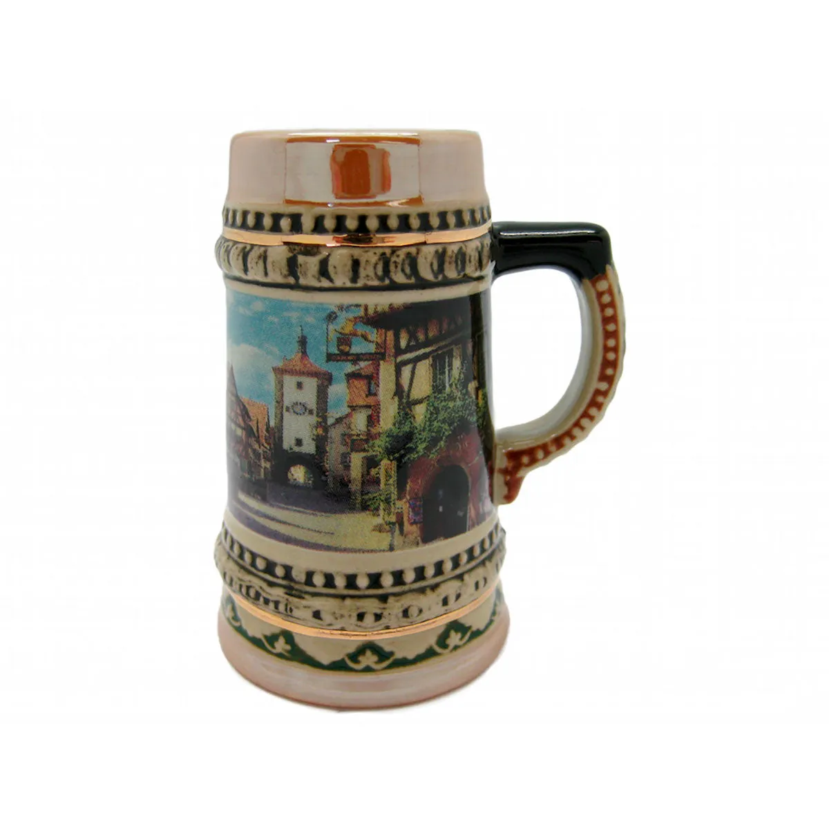 Ceramic Beer Stein German Village Scene