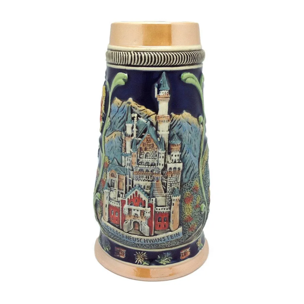 Ceramic Beer Stein Ludwig Theme no/Lid