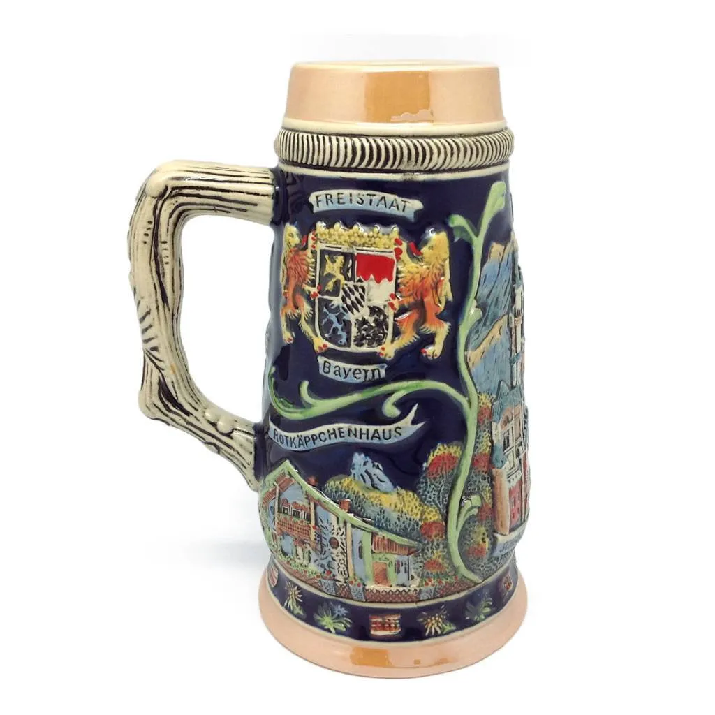 Ceramic Beer Stein Ludwig Theme no/Lid