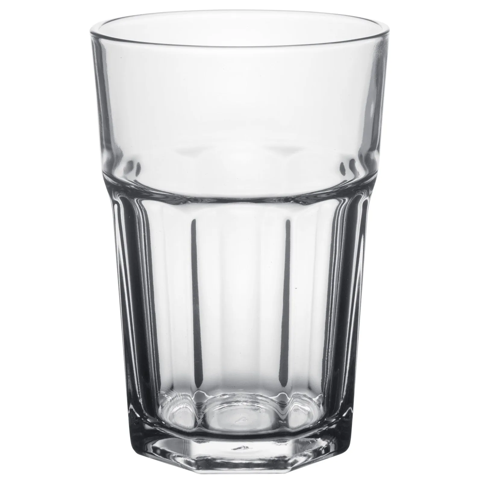 Classic Design Tumbler Drinking Glass, Stackable Beverage Glasses, Set of 6, 12 oz