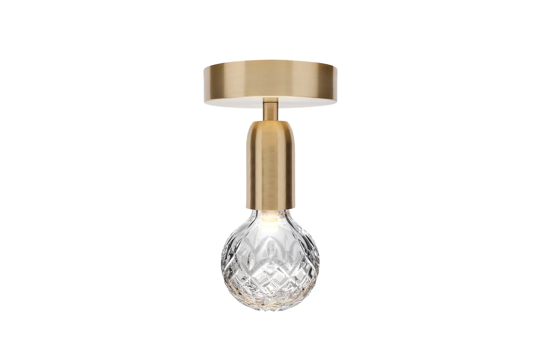 Clear Crystal Bulb Ceiling Lamp - Brushed Brass