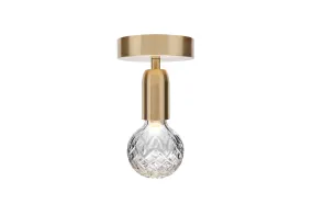 Clear Crystal Bulb Ceiling Lamp - Brushed Brass