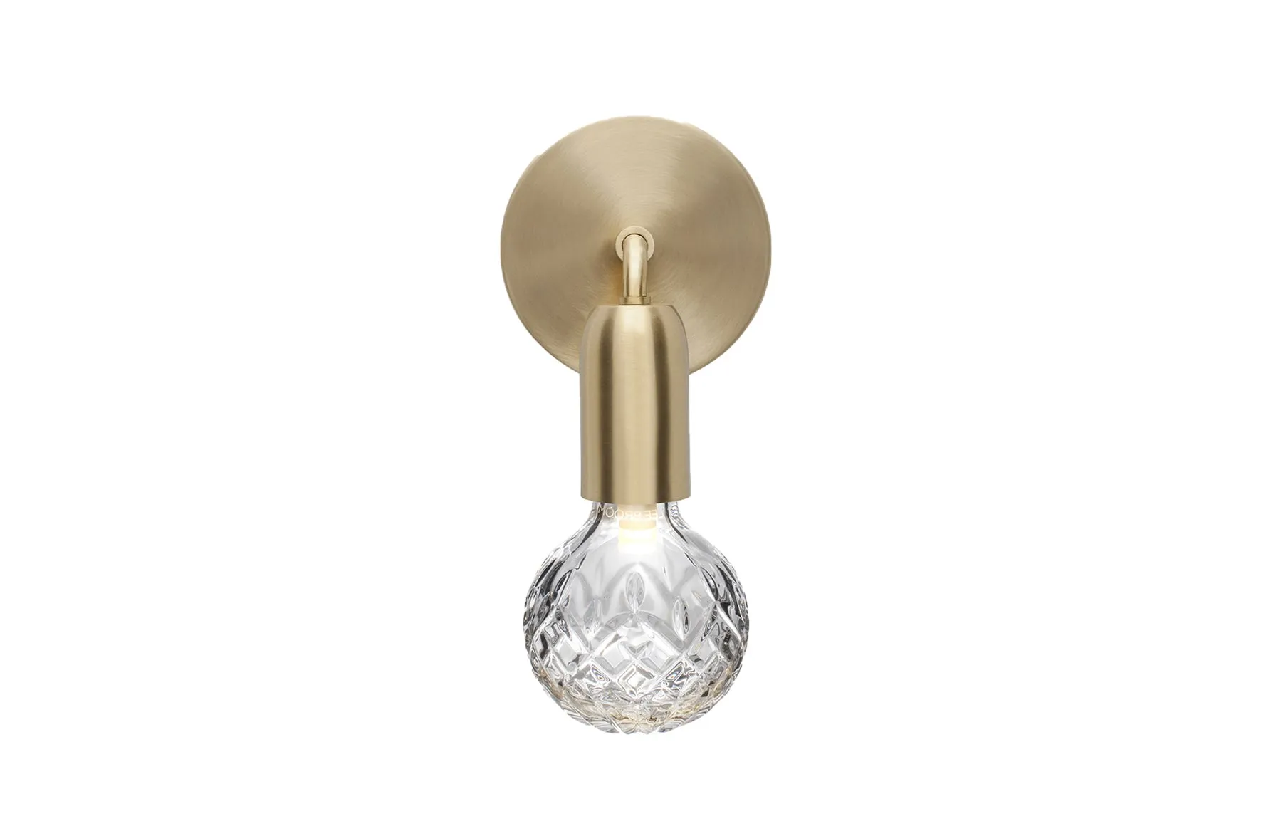 Clear Crystal Bulb Wall Lamp - Brushed Brass