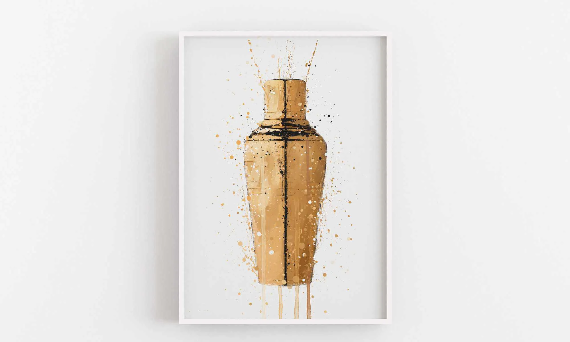 Cocktail Shaker Wall Art Print (Gold)