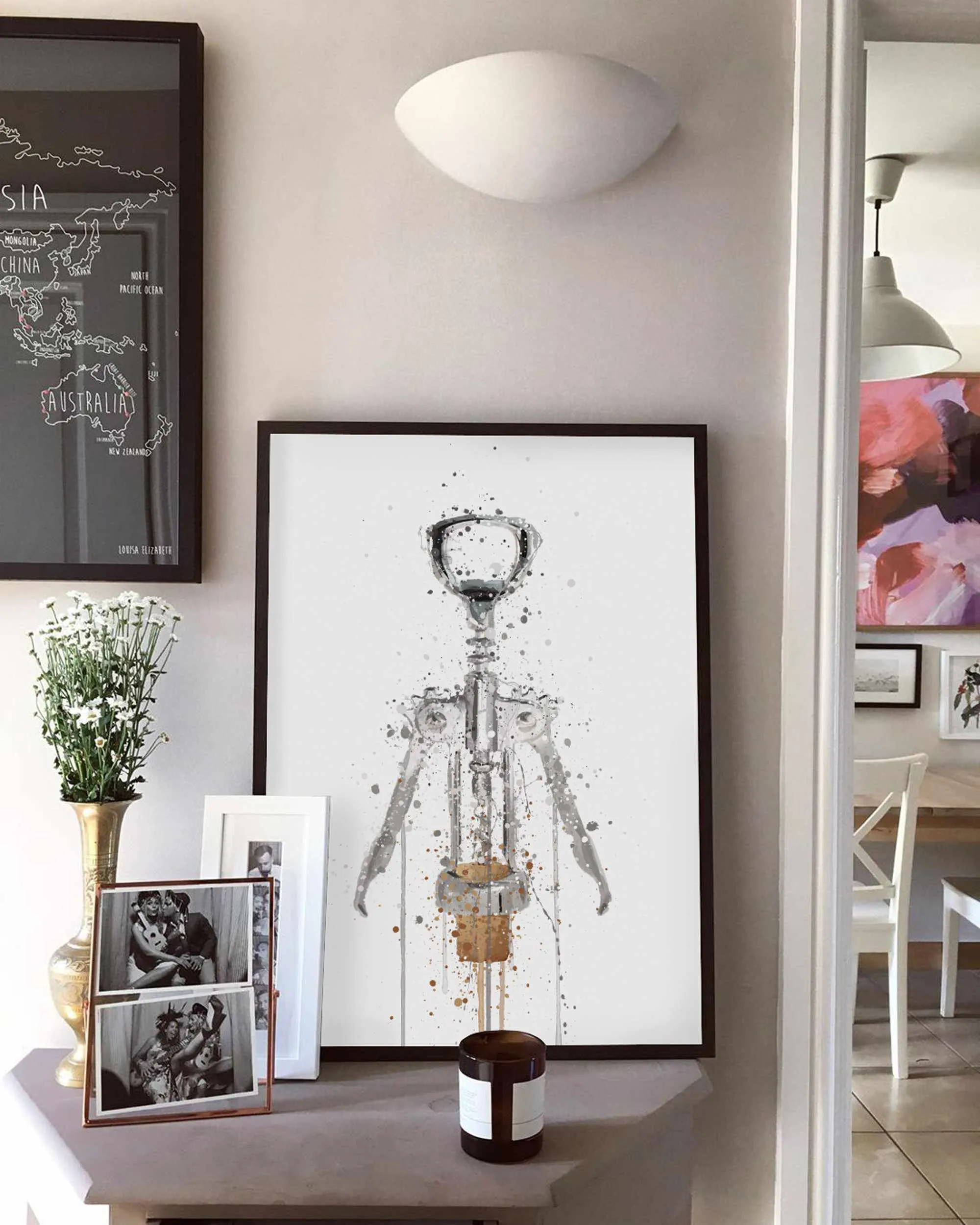 Corkscrew/Bottle Opener Wall Art Print