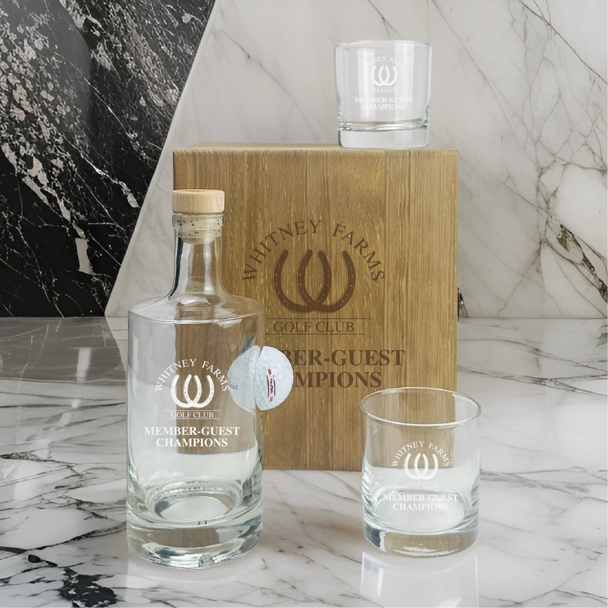 Custom Logo Golf Ball Decanter Gift Set