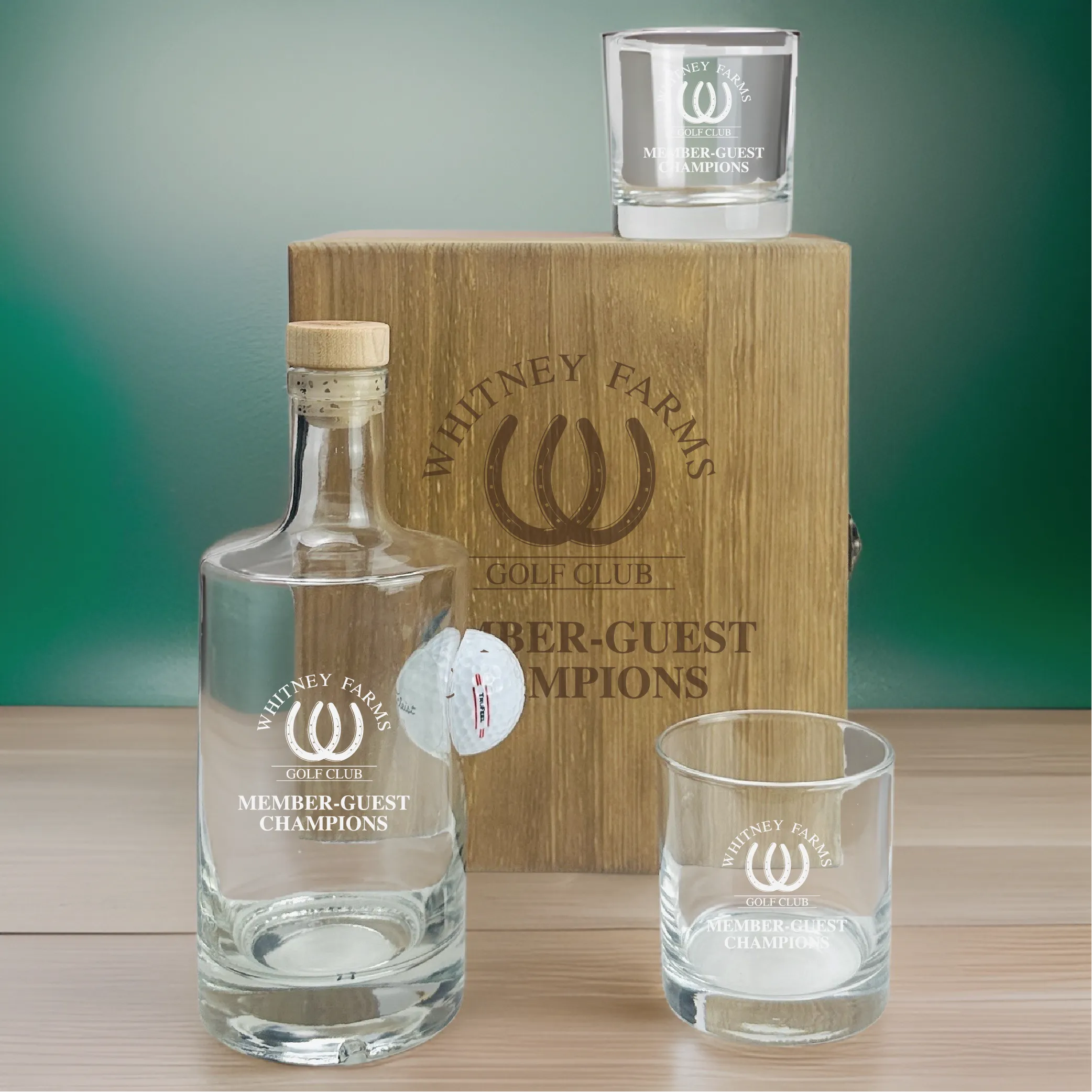 Custom Logo Golf Ball Decanter Gift Set