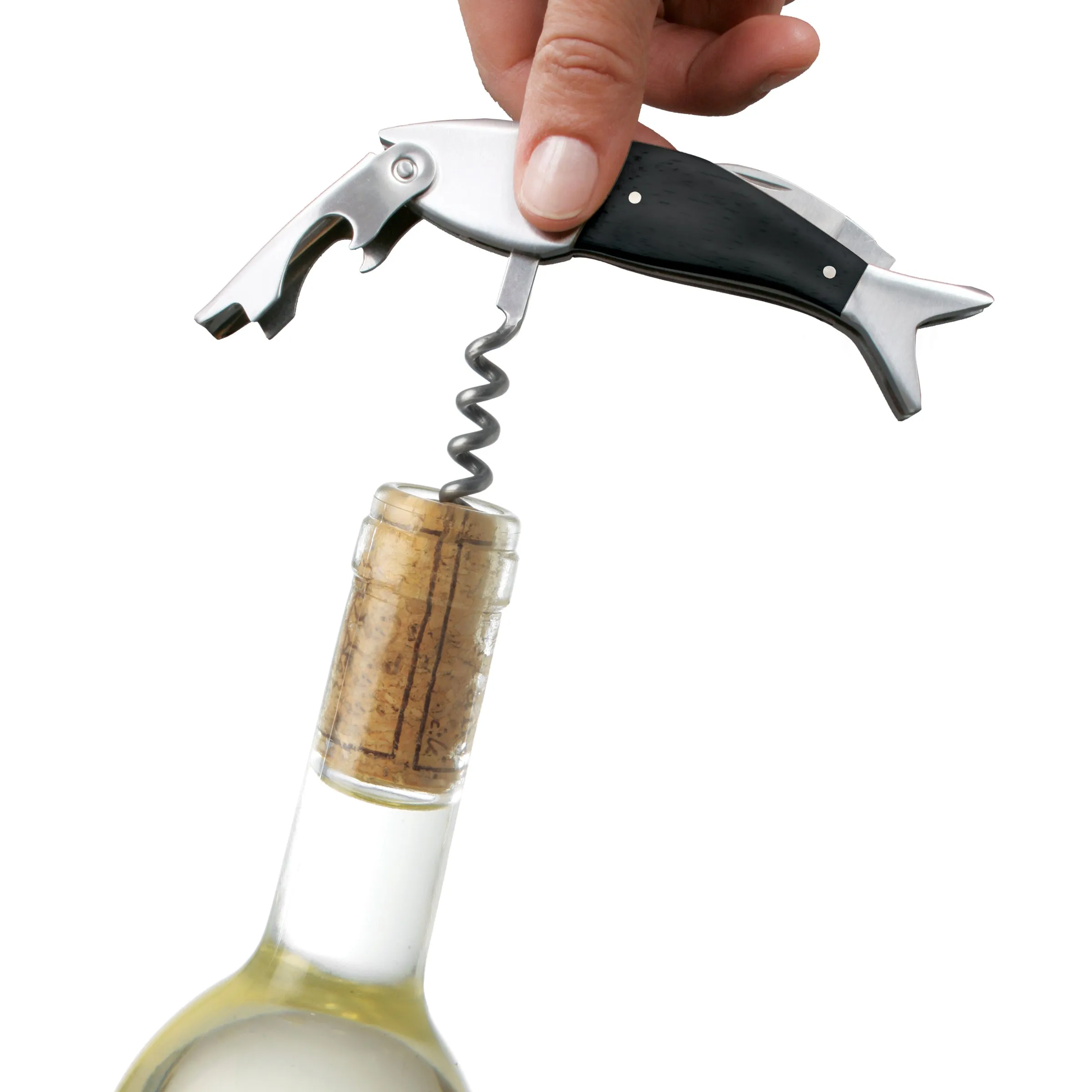 Dark Wood Fish Corkscrew