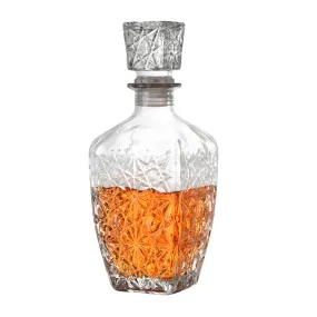 Diamond Cut Whiskey Decanter with Airtight Lid - 900ml