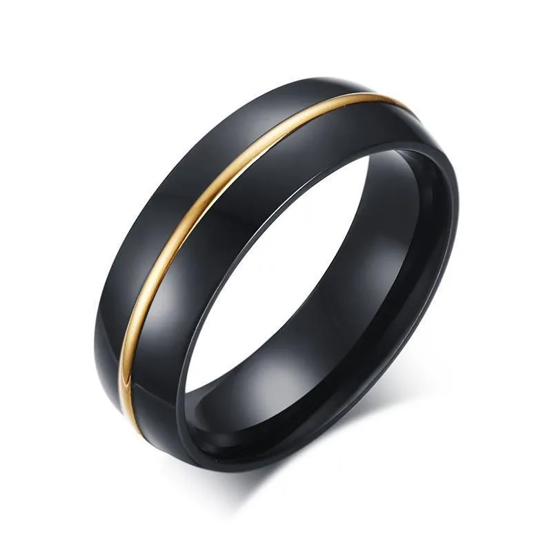 Dome Polished Gold Ark Stainless Steel Ring