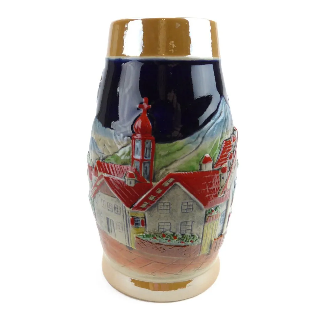 Engraved Beer Mug Alpine Village Ceramic Beer Stein .75L