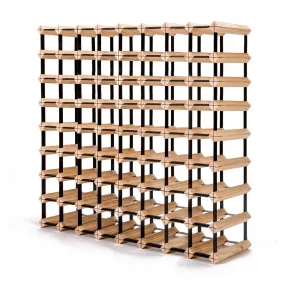 Expandable 72 Bottle Timber Wine Rack - Pine & Steel