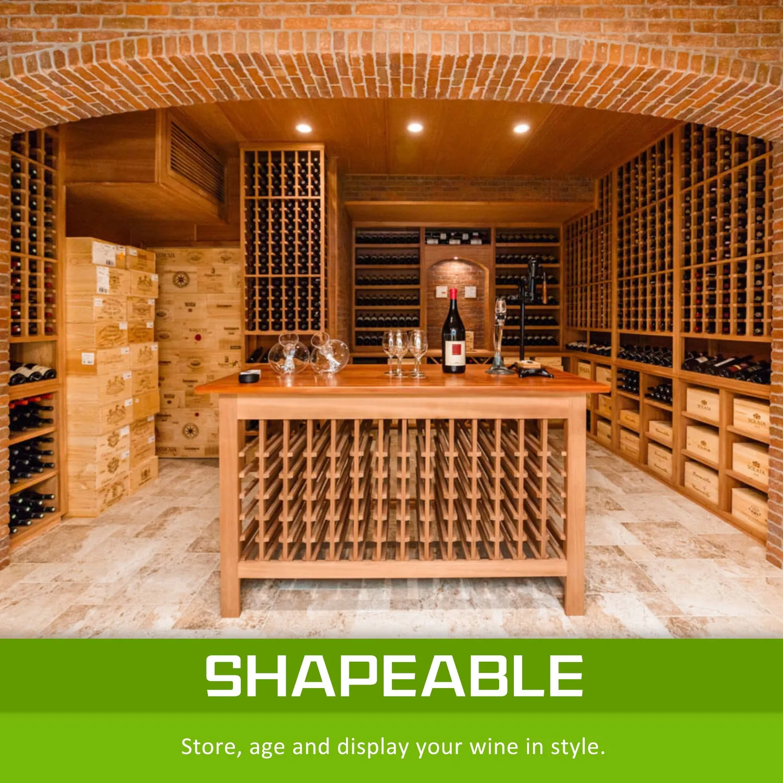 Expandable 72 Bottle Timber Wine Rack - Pine & Steel