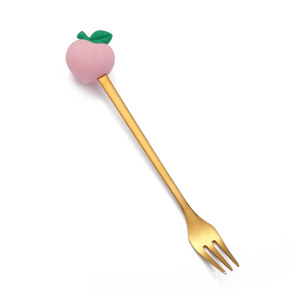 Fruit Fork Cute Children's Tableware Watermelon Spoon Doll Cake Dessert Fork Stainless Steel Coffee Spoon