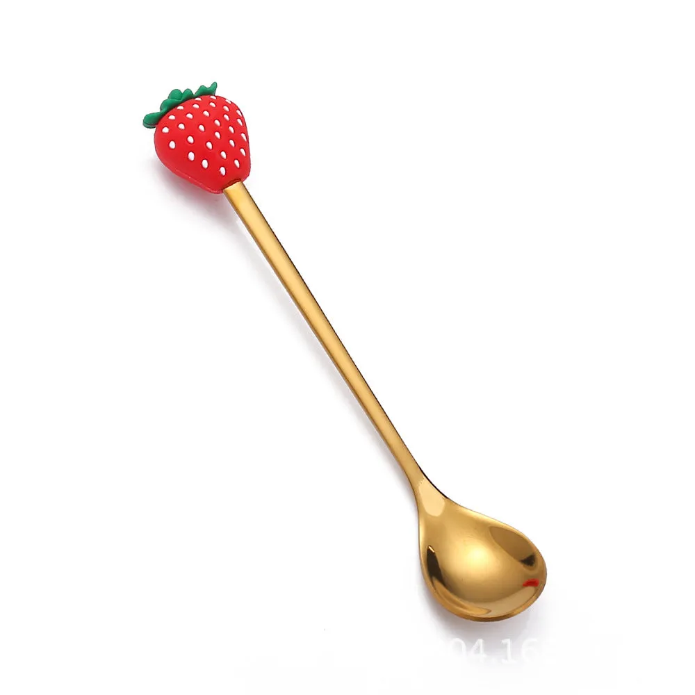 Fruit Fork Cute Children's Tableware Watermelon Spoon Doll Cake Dessert Fork Stainless Steel Coffee Spoon