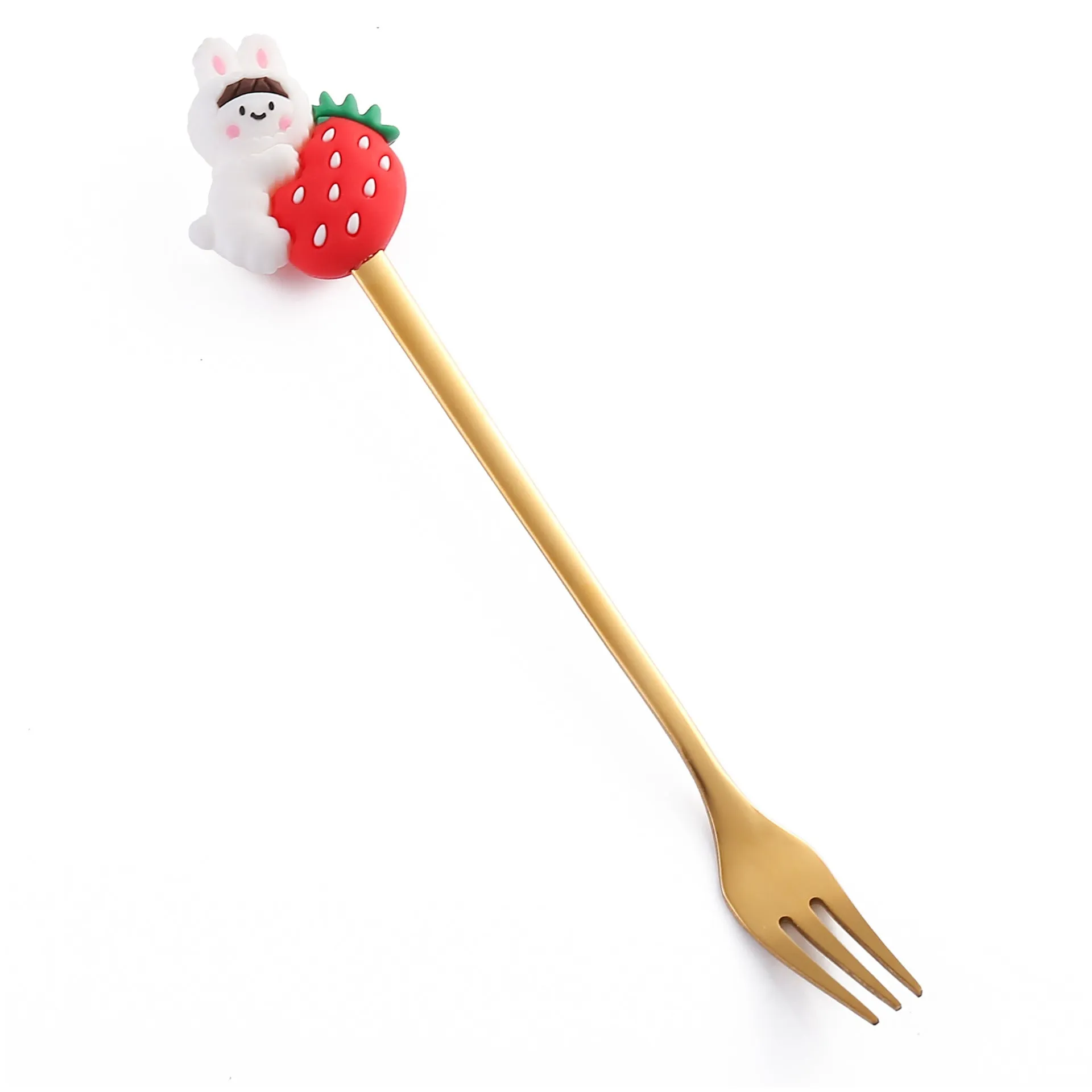 Fruit Fork Cute Children's Tableware Watermelon Spoon Doll Cake Dessert Fork Stainless Steel Coffee Spoon