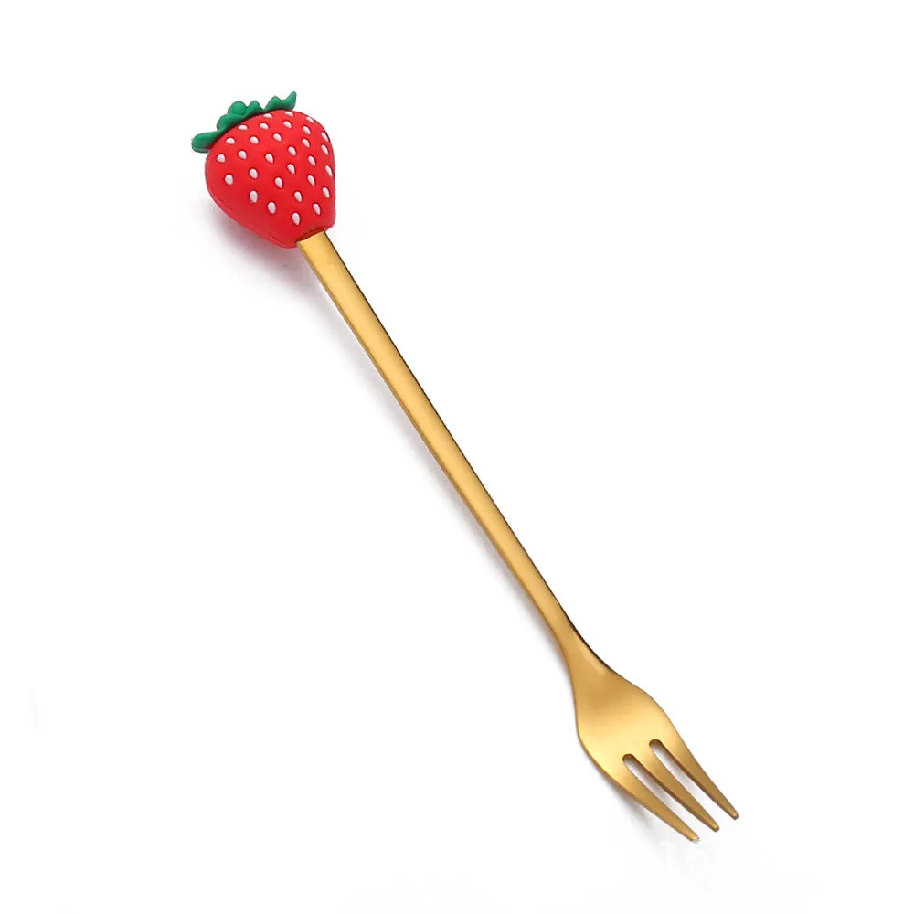 Fruit Fork Cute Children's Tableware Watermelon Spoon Doll Cake Dessert Fork Stainless Steel Coffee Spoon