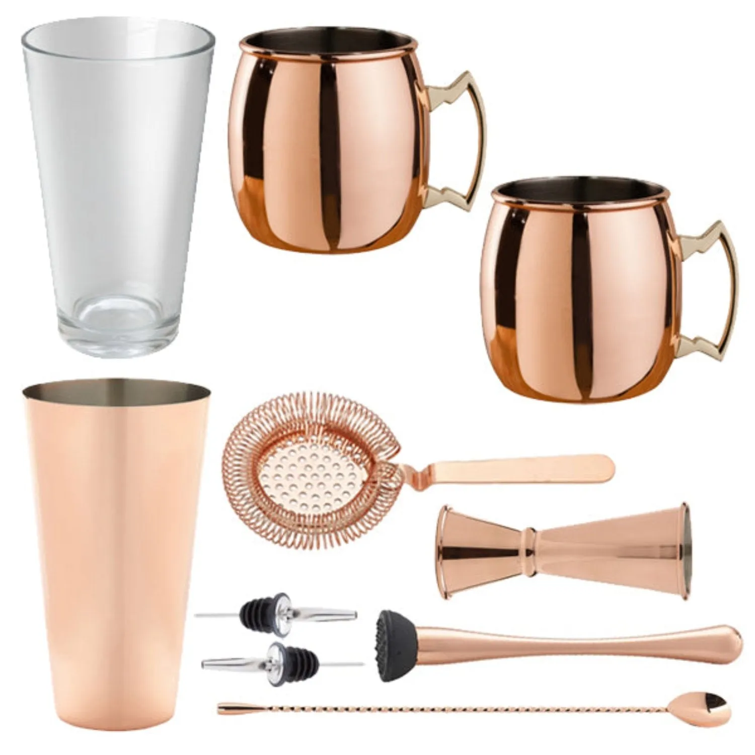 Gin Lovers Copper Cocktail Gift Set - 10 Piece