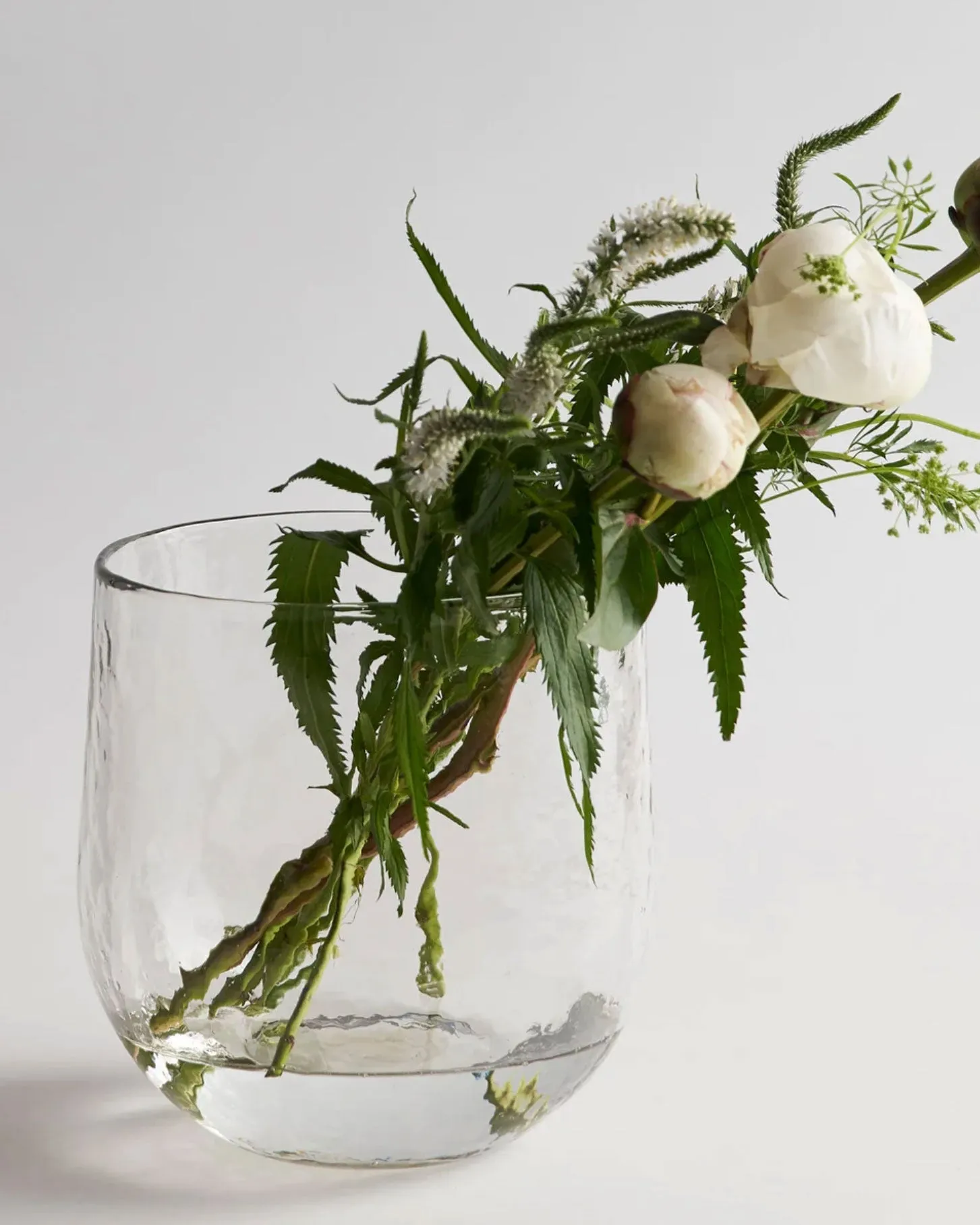 Hammered Glass Ice Bucket / Vase