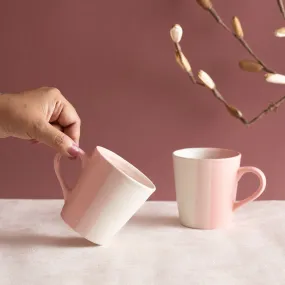 Handmade Ceramic Tea / Coffee Mugs, Set of 2, Pink Pearl