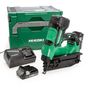 HiKOKI NT1865DMBJXZ 18V 16GA Brushless Second Fix Angled Finish Nailer with 2 x 3.0Ah Battery & Charger