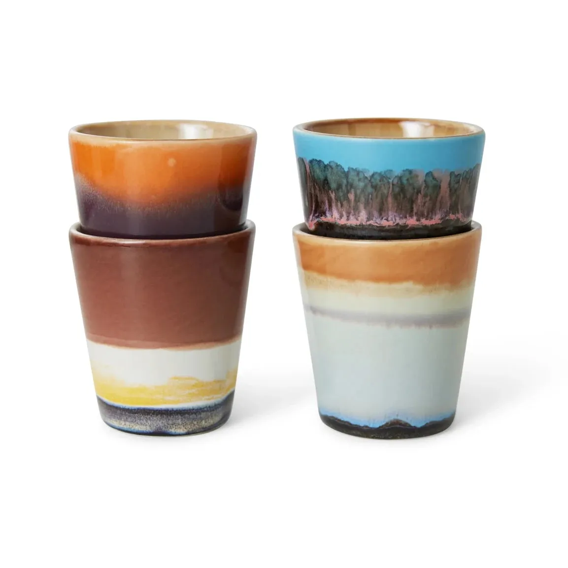 HKLIVING Set of 4 Ristretto Mugs - 'Solar'