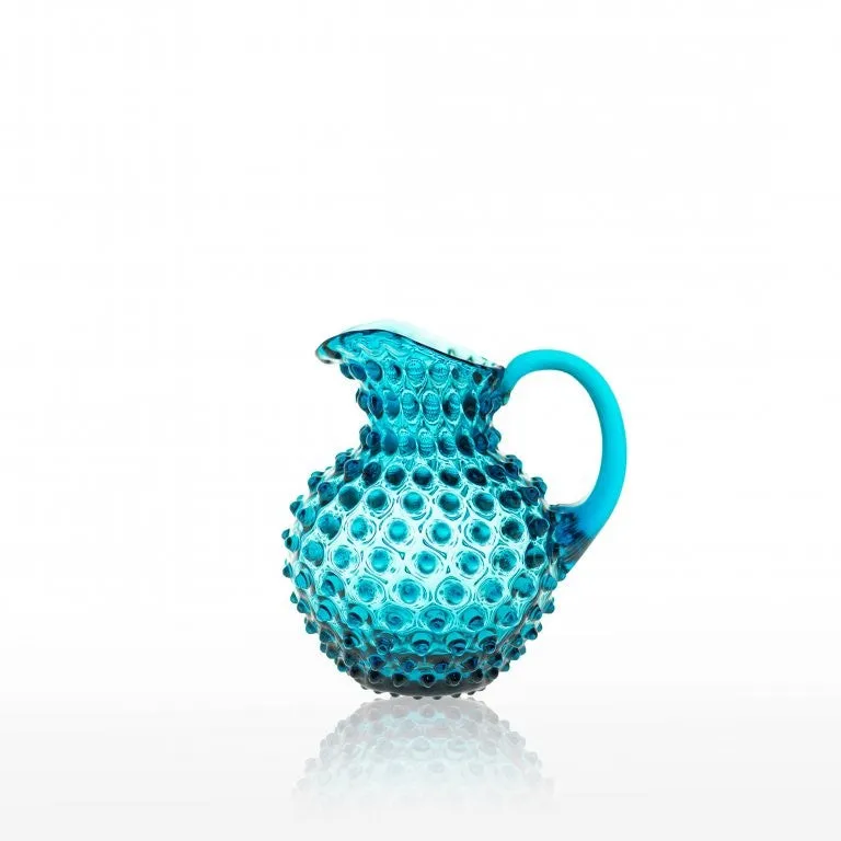 Hobnail Jug - 1L Round - Aquamarine