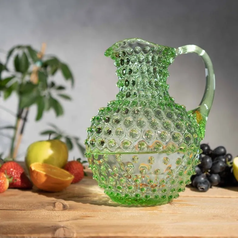 Hobnail Jug - 1L Round- Light Green