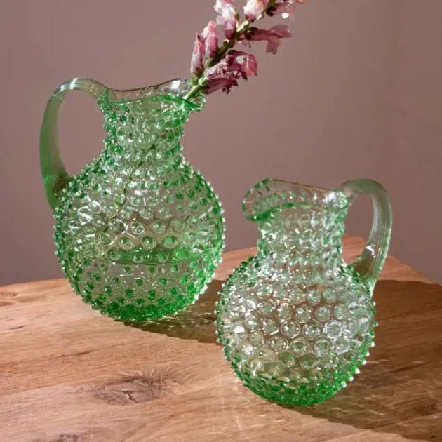 Hobnail Jug - 1L Round- Light Green