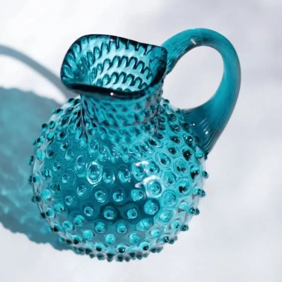 Hobnail Jug - 2L Round - Aquamarine