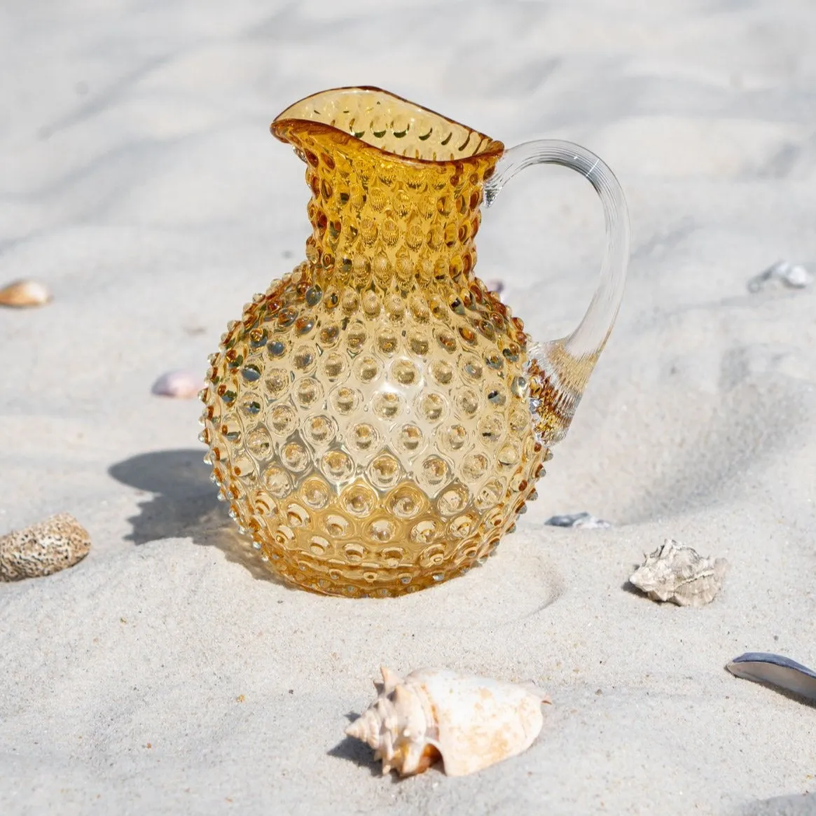 Hobnail Jug - 2L Round - Underlay Amber